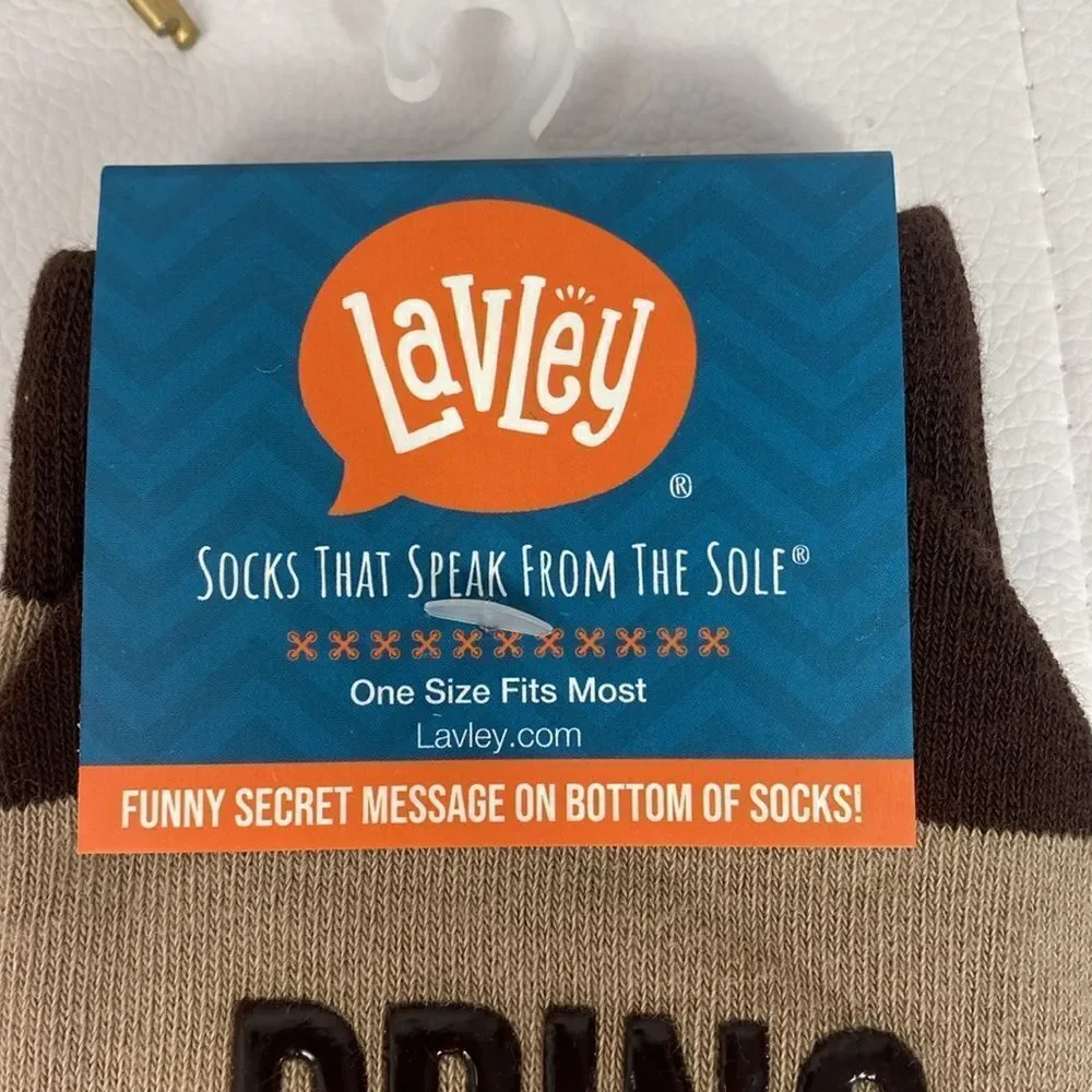 Lavley Novelty Bring Me Some Coffee Socks NWT Funny
